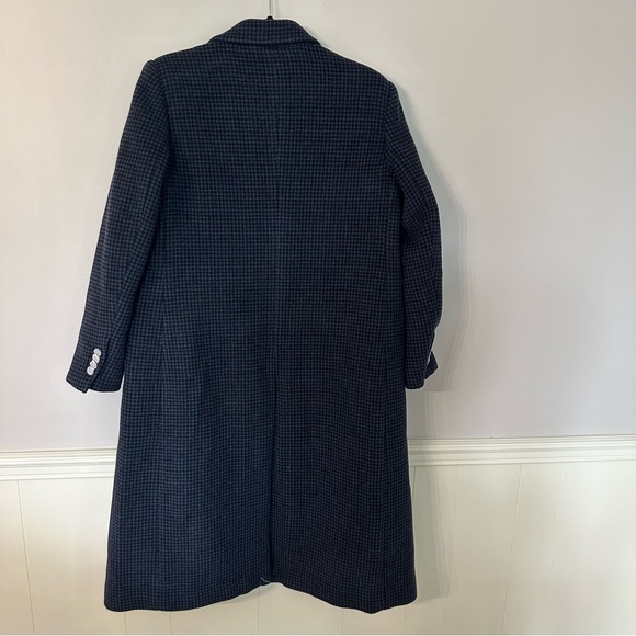 Club Monaco Manteaux Black & Navy Slim Tailored Coat in Houndstooth Size L NWT - Picture 12 of 12